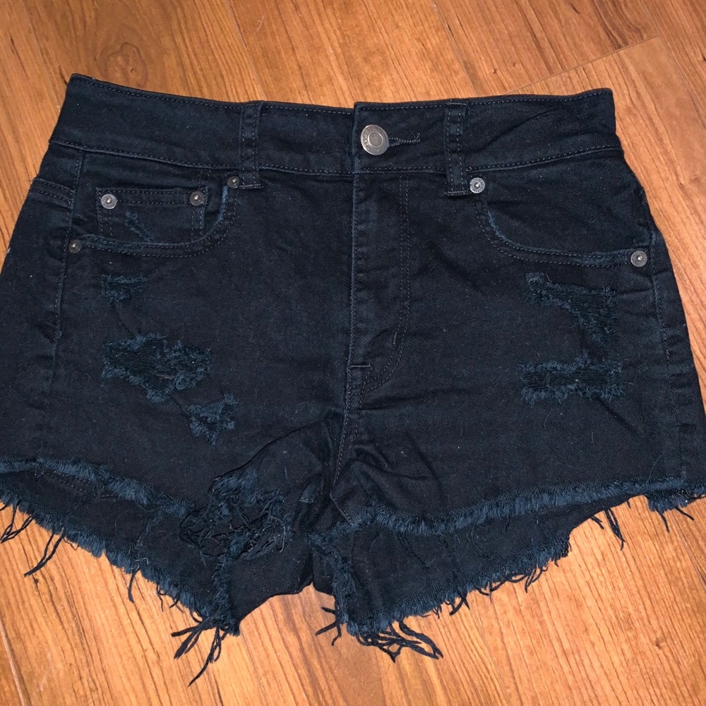 American Eagle High Rise Black Shorts.